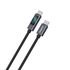 DUDAO Kabel L7C USB-A - USB-C 100 W z LED-zaslonom 1 m - črn
