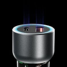 DUDAO Avtomobilski polnilnik R4T 30W USB-A USB-C - siv