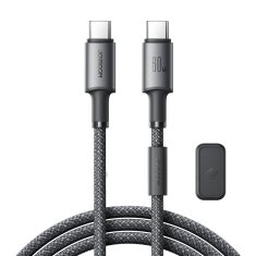 Joyroom Kabel USB-C - USB-C z organizatorjem in magnetnim držalom 1,2 m - siv