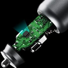 DUDAO Avtomobilski polnilnik R4T 30W USB-A USB-C - siv