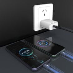 DUDAO 2v1 Kabel L3F za polnjenje 2 telefonov USB-C - 2x USB-C 100 W 1,2 m - črn