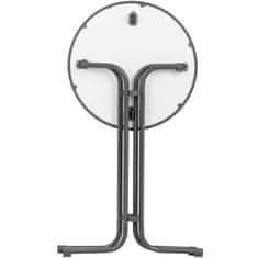 Royal Catering Okrogel barski stol, visok, zložljiv, premer 70 cm, višina 110 cm, siv