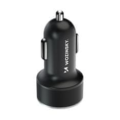WOZINSKY Avtomobilski polnilnik za vžigalnik USB-C USB-A 36 W, črn