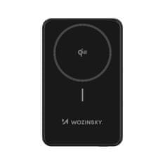 WOZINSKY Magnetni powerbank Qi2 10000 mAh s podstavkom USB-A USB-C 22,5 W PD – črn