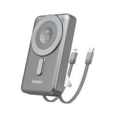 DUDAO Powerbank K29 10000mAh MagSafe kovinsko ohišje stojalo kabli USB-C iPhone Lightning PD 20W - siva