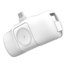 WOZINSKY Mini powerbank 5000mAh 15W USB-C in polnilnik za Apple Watch - bel
