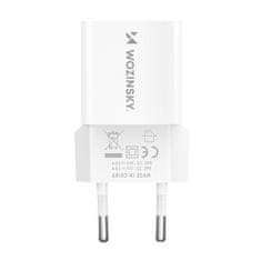 WOZINSKY Mrežni polnilnik GaN QC3.0 USB-A USB-C PD 33W bel
