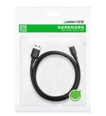 Ugreen Kabel USB - micro USB 2,4 A 480 Mb/s 1,5 m črn