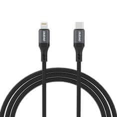 DUDAO Kabel z opletom L3CL USB-C - Lightning 30 W 2 m - črn