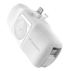 WOZINSKY Mini powerbank 5000mAh 15W iPhone Lightning in polnilnik za Apple Watch - bel