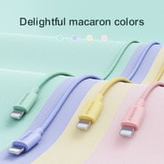 Joyroom Kabel s pletenim ovojem za iPhoneUSB-A - Lightning 2 m pastelno roza