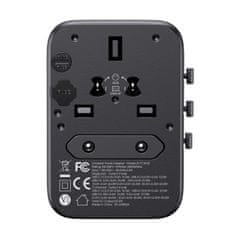 Joyroom Univerzalni potovalni polnilnik 65 W EU / US / JP / AU / UK / CN - črn
