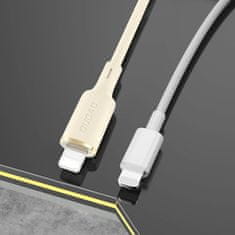 DUDAO Ojačeni kabel za iPhone SR USB-A - Lightning 5A 1 m, bež