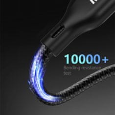 DUDAO 3v1 Kabel USB-C - USB-C / iPhone Lightning / polnilnik za Apple Watch PD 100W 1,2 m - črn