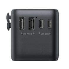 Joyroom Univerzalni potovalni polnilnik 65 W EU / US / JP / AU / UK / CN - črn