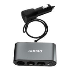 DUDAO Avtomobilski polnilnik 2x USB + razdelilnik vtičnice za vžigalnik 3x črn