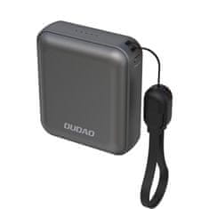 DUDAO Powerbank K22+ 10000mAh z obeskom in kablom 22,5 W USB-C – siv