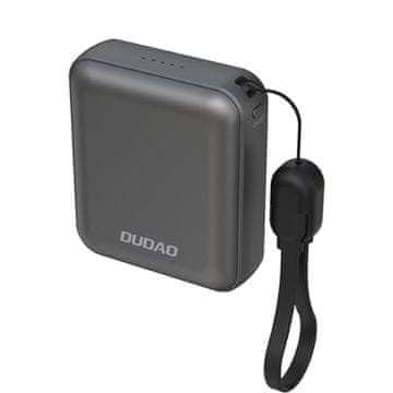 DUDAO Powerbank K22+ 10000mAh z obeskom in kablom 22,5 W USB-C – siv