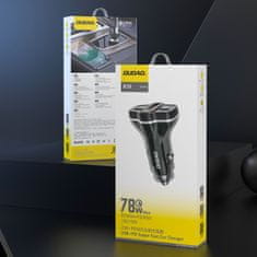 DUDAO Avtomobilski polnilnik R78 78 W USB-C PD / 2xUSB-A QC – črn