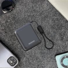 DUDAO Powerbank K22+ 10000mAh z obeskom in kablom 22,5 W USB-C – siv