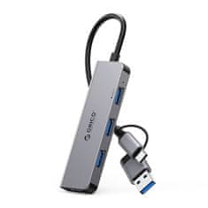 Orico Hub YSA5-U3 USB-A / USB-C dokovalna postaja za 4x USB-A - siva