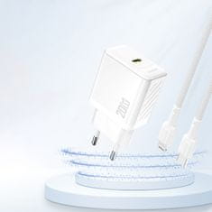 DUDAO Mrežni polnilnik PD20W GaN USB-C - bel