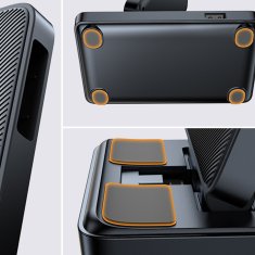 Joyroom 4v1 Polnilna postaja za iPhone AirPods Apple Watch USB-A zložljiva črna