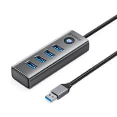 Orico PDD4U-U3 4x USB-A razdelilnik hub adapter - siv