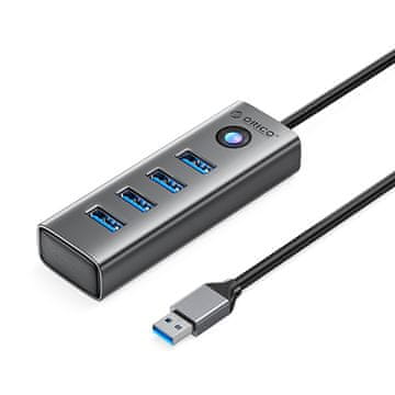 Orico PDD4U-U3 4x USB-A razdelilnik hub adapter - siv