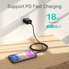 Choetech Kabel za iPhone MFi USB-C - Lightning 480 Mb/s 3 A 2 m črn