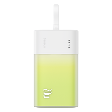BASEUS Powerbank Popsicle 5200mAh 20W s kablom Lightning 60W/20V/3A/30cm - belo-zelen