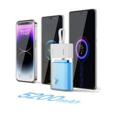 BASEUS Powerbank Popsicle 5200mAh 20W s kablom Lightning 60W/20V/3A/30cm - belo-zelen