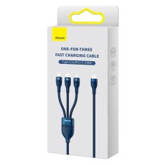 BASEUS Flash Series II kabel USB-C USB tip A Iphone Lightning microUSB 100 W 1,5 m modri