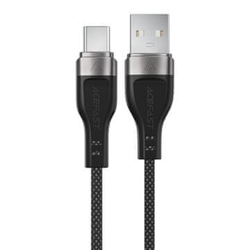 AceFast Kabel USB-A - USB-C 3A z magnetnim organizatorjem 1,2 m - črn