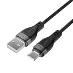 AceFast Kabel USB-A - USB-C 3A z magnetnim organizatorjem 1,2 m - črn