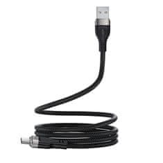 AceFast Kabel USB-A - USB-C 3A z magnetnim organizatorjem 1,2 m - črn