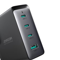 Joyroom GaN 140 W omrežni polnilnik z angleškim vtičem UK 3x USB-C USB-A + kabel USB-C 1,2 m