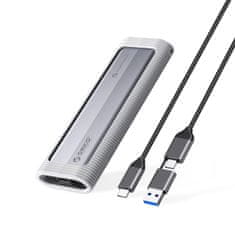 Orico Ohišje za disk AXM2S-G2-V1 M.2 NVME / NGFF USB-C / USB-A na USB-C 10 Gb/s – sivo