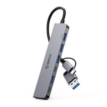 Orico Hub YSA7-U3 USB-A / USB-C na USB-A USB-C dokovalna postaja - siva