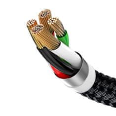 BASEUS 3v1 kabel USB-A - mikro USB / iPhone Lightning / USB-C 3,5 A 0,3 m - črn