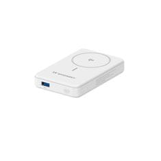 WOZINSKY Magnetni powerbank Qi2 10000 mAh s podstavkom USB-A USB-C 22,5 W PD – bel