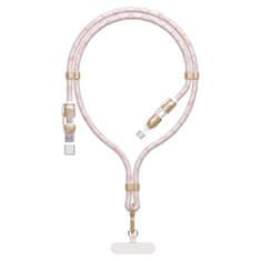 DUDAO 4v1 Kabel USB-A / USB-C / iPhone Lightning PD QC 65W 1,5 m - roza
