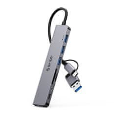 Orico Hub YSA8-U3 USB-A / USB-C na USB-A USB-C 3,5 mm avdio TF SD - siv