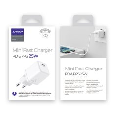 Joyroom Majhen hitri polnilnik USB-C PD 5-12V 25W - bel