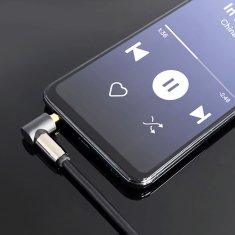 WOZINSKY AUX kabel, kotni moški-moški kabel mini jack 3 m črn