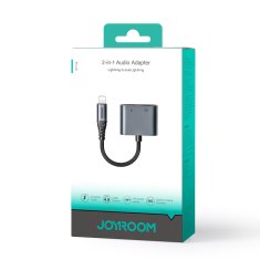 Joyroom 2v1 adapter za iPhone polnilnik + slušalke Lightning / 2x Lightning črna