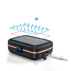 Choetech Brezžične slušalke TWS, vodoodporne, s polnilnikom na sončno energijo in powerbankom 2500 mAh, črne