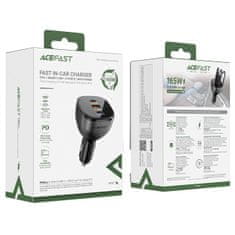 AceFast Avtomobilski polnilnik B14 165 W 2x USB-C 1x USB-A – črn