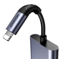 Joyroom 2v1 adapter za iPhone polnilnik + slušalke Lightning / 2x Lightning črna