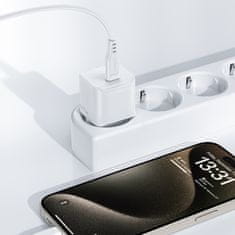 AceFast Mini omrežni polnilnik PD 20 W GaN + kabel USB-C, bel